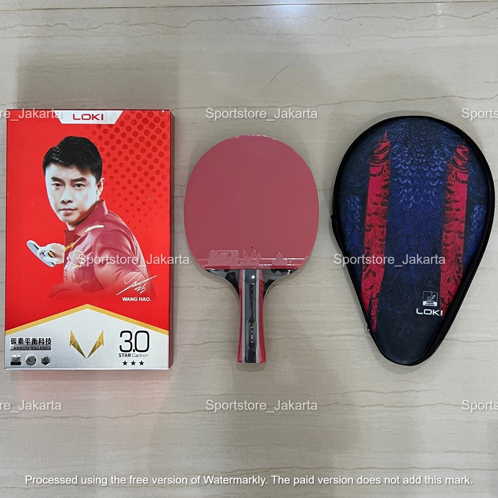 Bet Pingpong Bat Tenis Meja Bat Pingpong LOKI 3star Carbon ORIGINAL