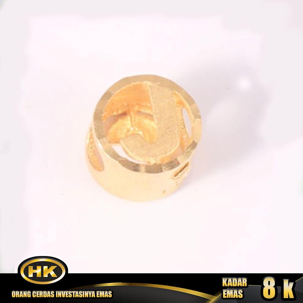 Liontin Emas 8K - Huruf J - HK Gold