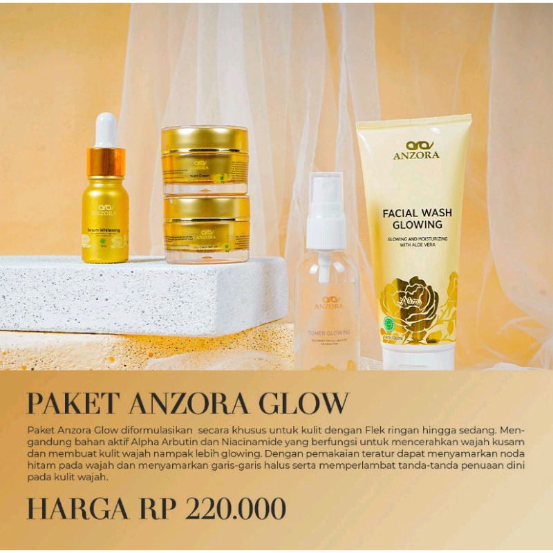 ANZORA SKIN PAKET GLOW  , REMOVER ACNE DARK SPOT SERUM DAY NIGHT