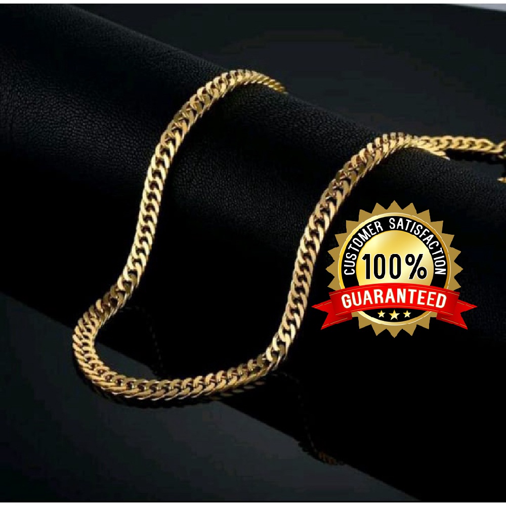 KALUNG TITANIUM MODEL RANTAI - GOLD ( 60 CM )