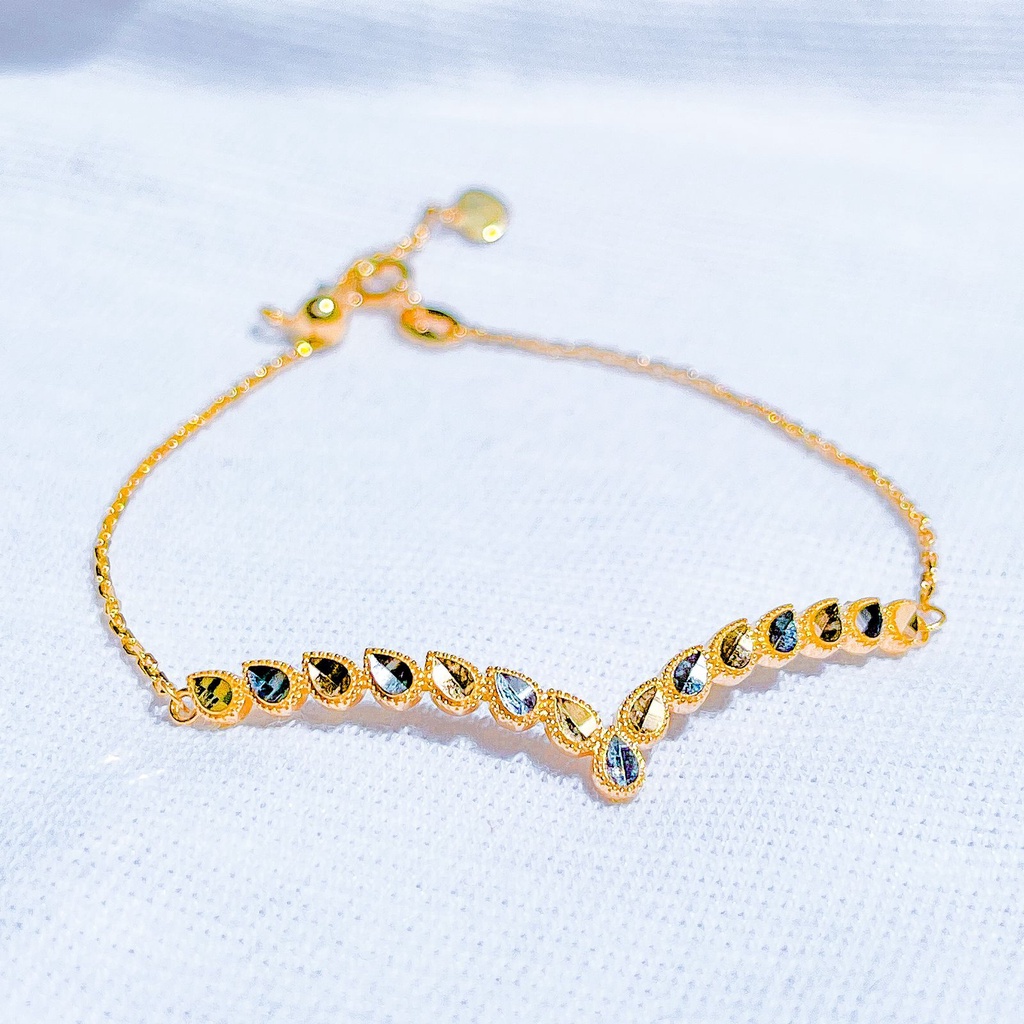 Rantai tangan SERUT anak dan dewasa emas asli kadar 700 70 16k V Fuji Aurel tanpa permata mix 2 warn