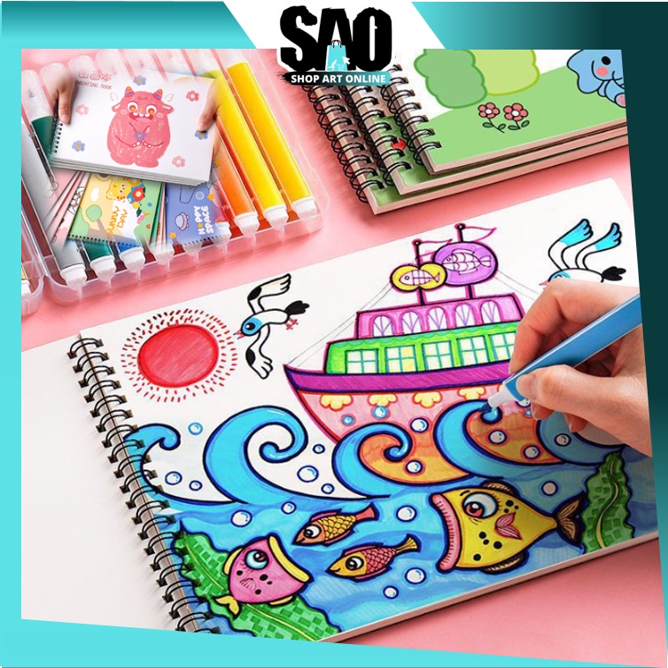 

SAO - S6132 Painting Book Anak / Buku Menggambar Painting Book Kids / Drawing Book Ring Kartun / Buku Gambar Anak Balita