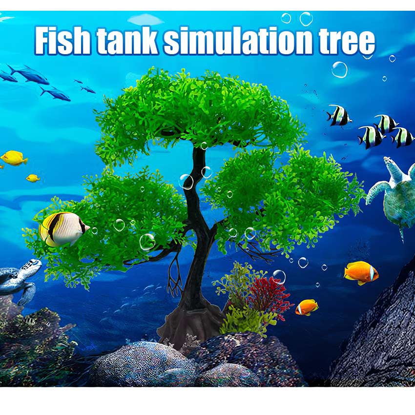 Hiasan Aquarium Tanaman Bonsai Tanaman Plastik, Bonsai Aquarium, Dekorasi Aquarium Tanaman Bonsai,