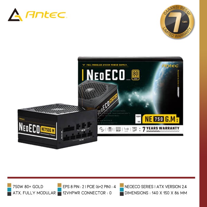 ANTEC NeoECO Gold modular 750W | PSU 750W 80+ Gold Fully Modular