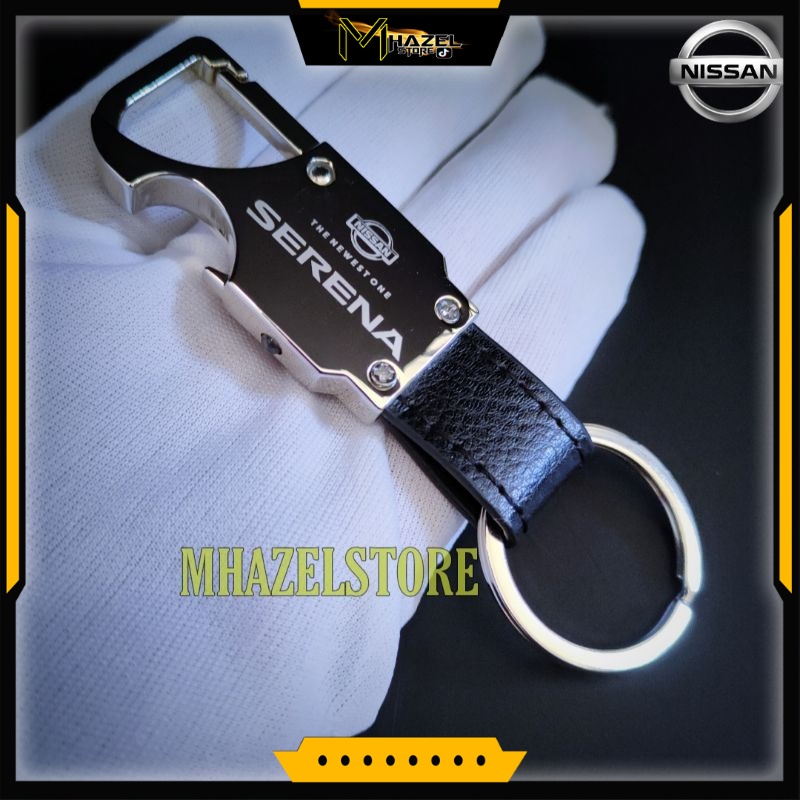 gantungan kunci mobil nissan serena logo plus cover silikon 4 tombol