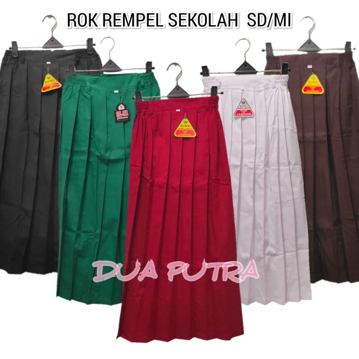

[MEDAMART] DISKON Seragam sekolah sd rok panjang sd pramuka putih hitam merah hijau Putih, size 3