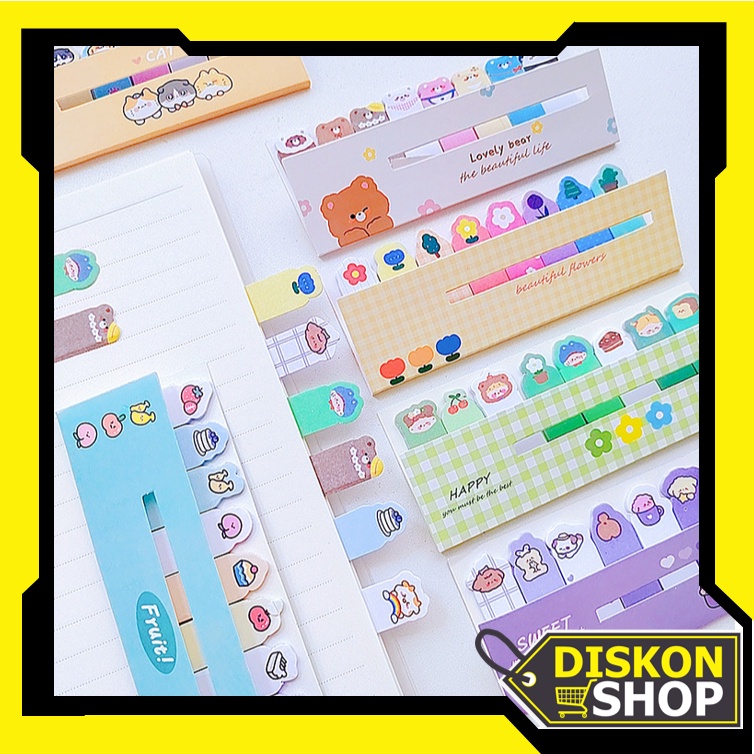 

Diskon Shop - S6155 Stationery Memo Pad / Penanda Buku Stationery Memo Pad / Sticky Notes Mini 8 in 1 / Memo Sticky Motif Karakter