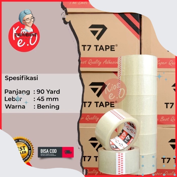 

[KT BKS] [ROLL] Lakban T7 Tape Bening 45x90 yard || Lakban T7 Tape Fragile 45x100 yard