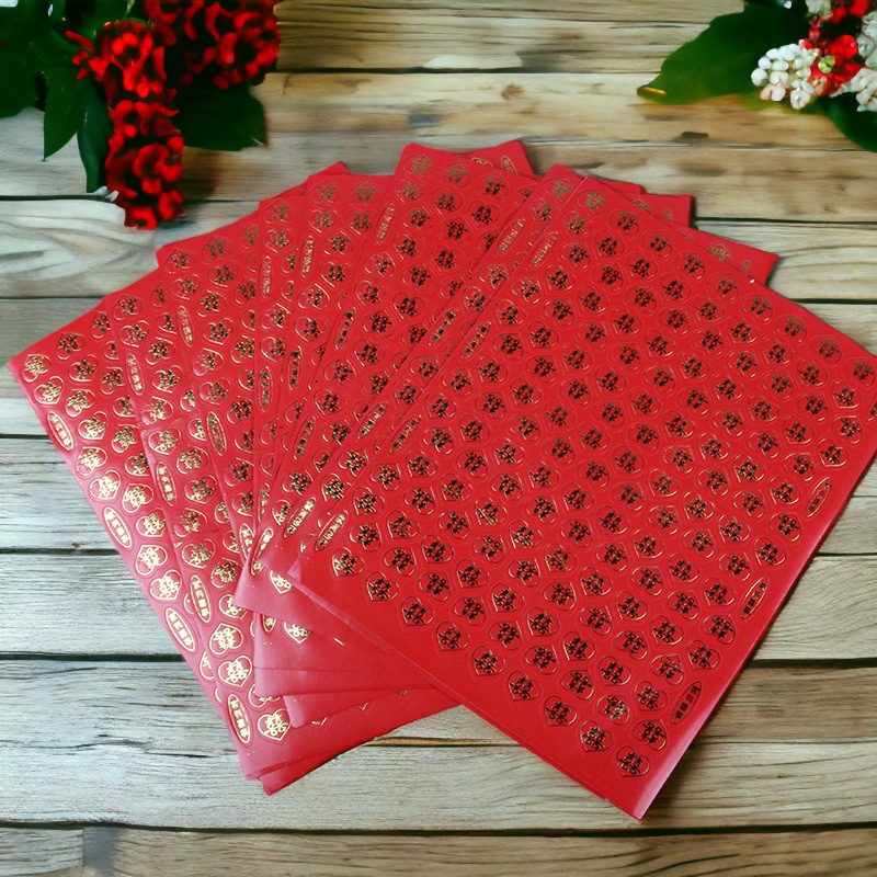 

(Shopping) STIKER BAKI CHINESE WEDDING TEMPELAN WEDDING STIKER LOVE KECIL STIKER BUAH TELUR