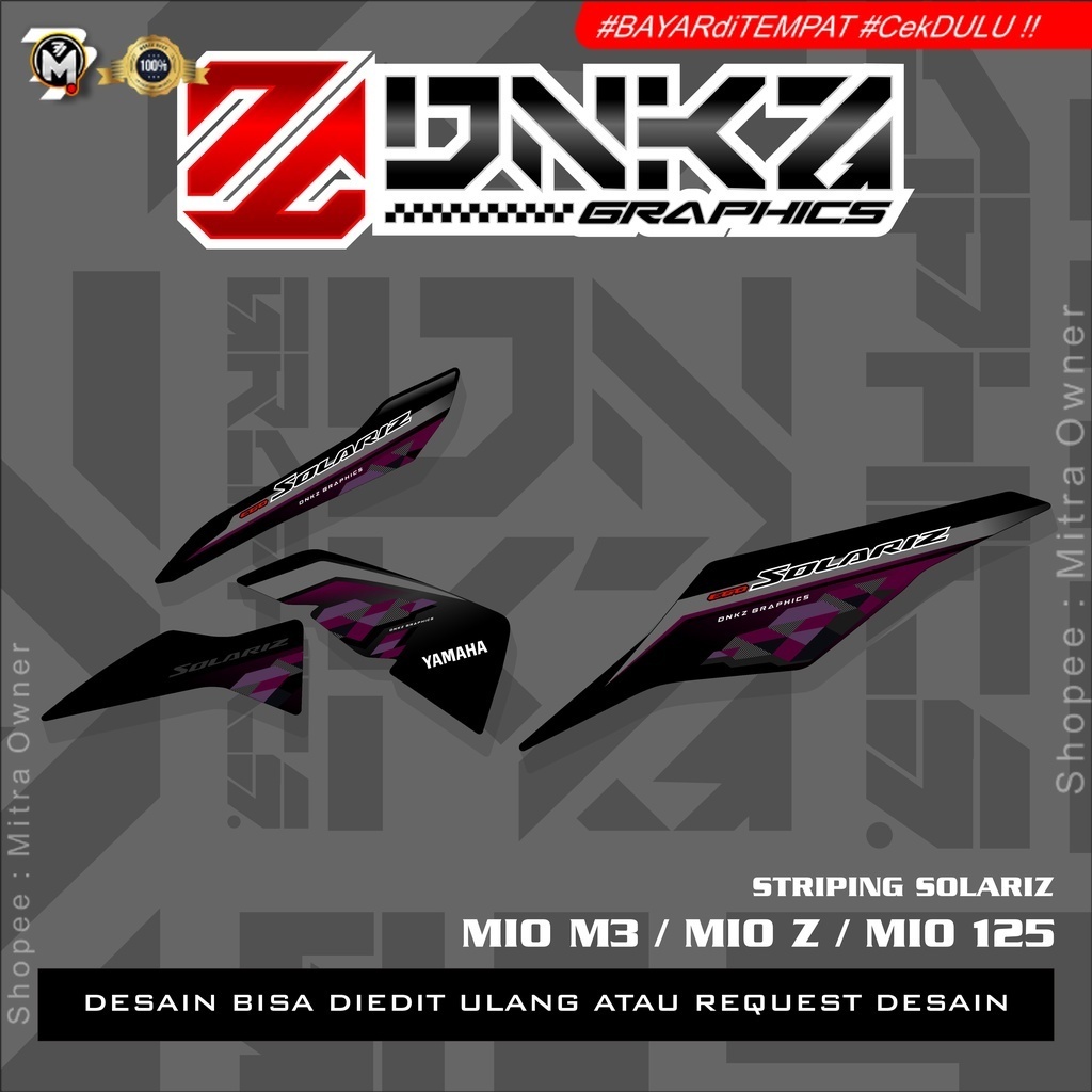 Stiker Mio M3/Z Decal Striping Standar Mio M3/Z Premium Solariz Standar DNKZ