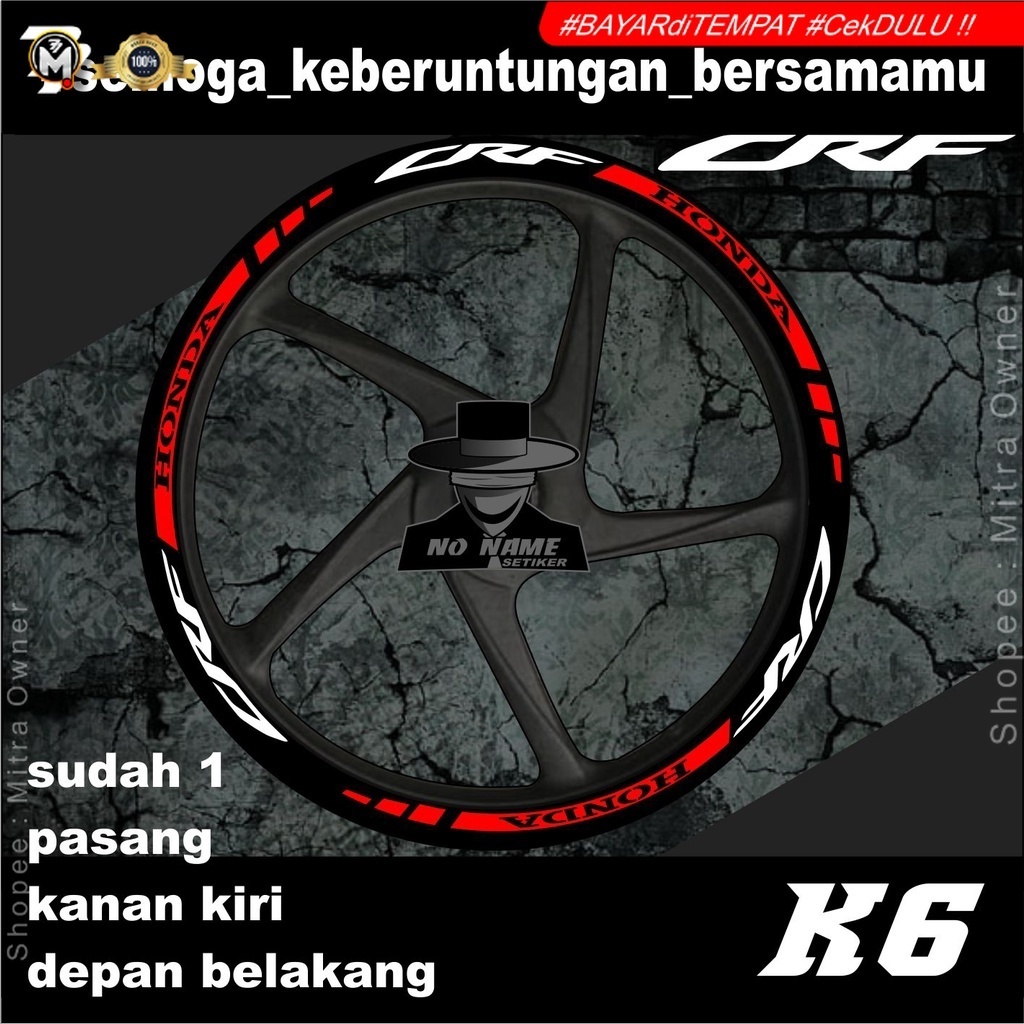 stiker velg sticker velk stiker cutting velk (k6) crf ring 17