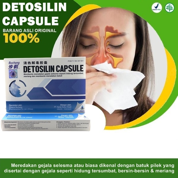 Detosilin Kapsul Obat Flu Cina Batuk Meriang Sakit Badan Pilek Flu Ampuh