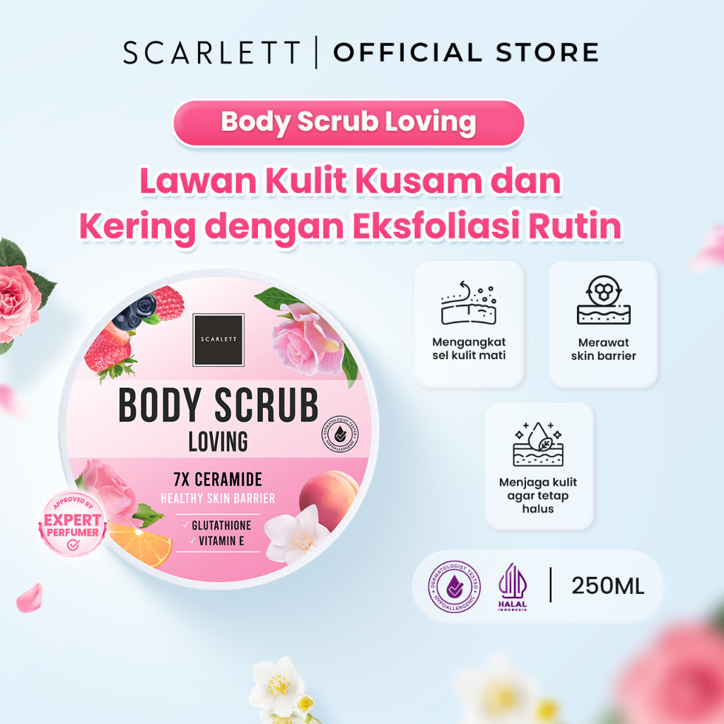 Scarlett Skincare Whitening Loving Body Scrub  Lulur Scrub for Lightening Body dengan 7X Ceramide un