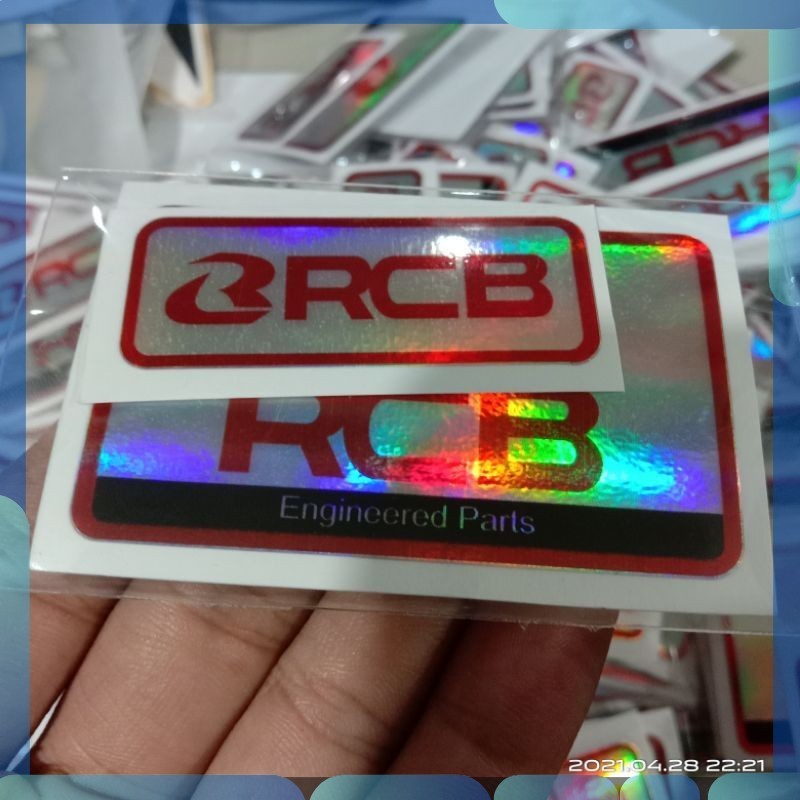 Sticker  stiker warning thailand RCB hologram enginered part       bagus