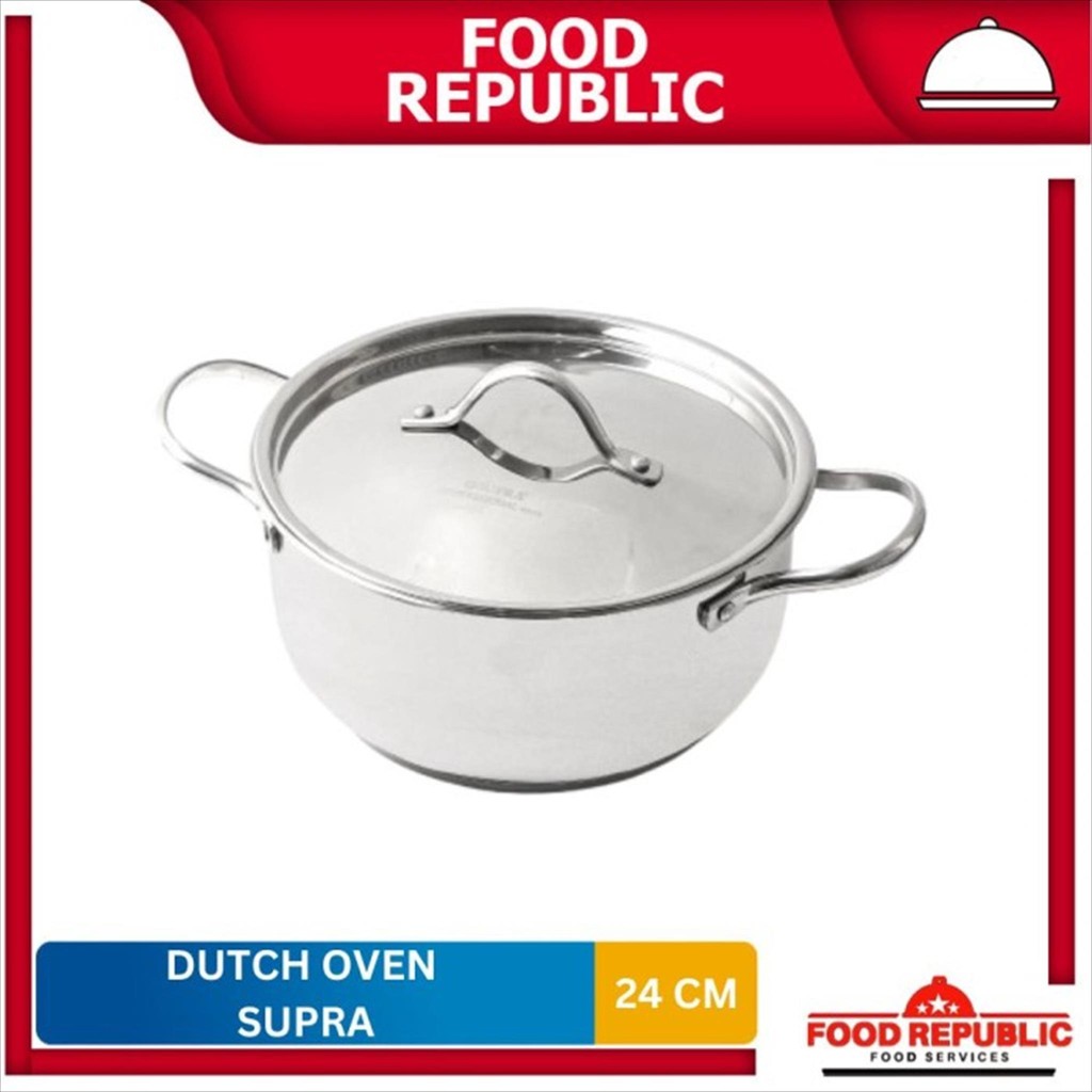 Supra Dutch Oven Saucepot / Panci Sayur 24 cm Stainless Steel SUS 304