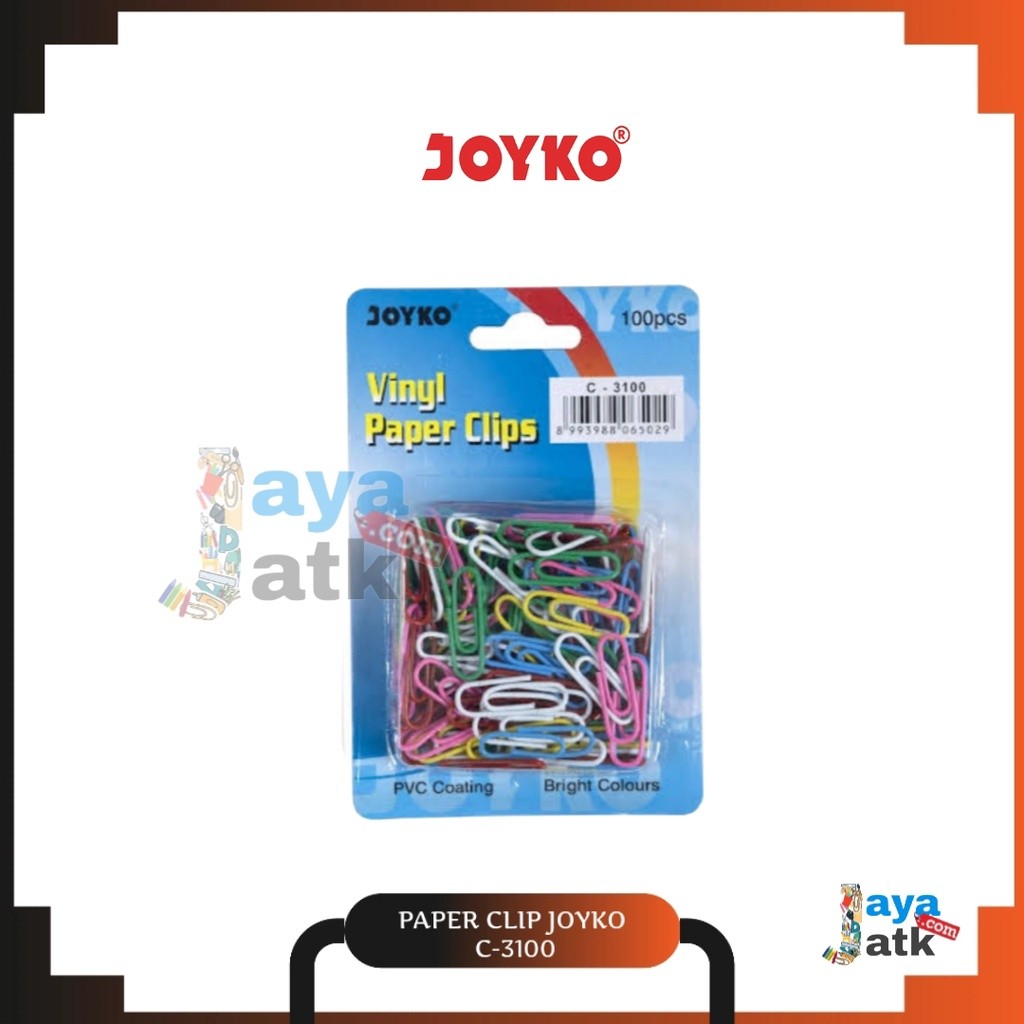 

(SET) Klip Kertas / Paper Clip Vinyl Warna Warni - Joyko C-3100