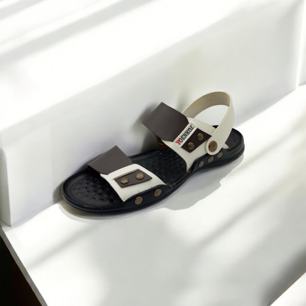 Sandal Pria Kulit Asli Dewasa / Sandal Talincang Casual Pria / Sandal Terbaru Kekinian Merk YOENKOE 