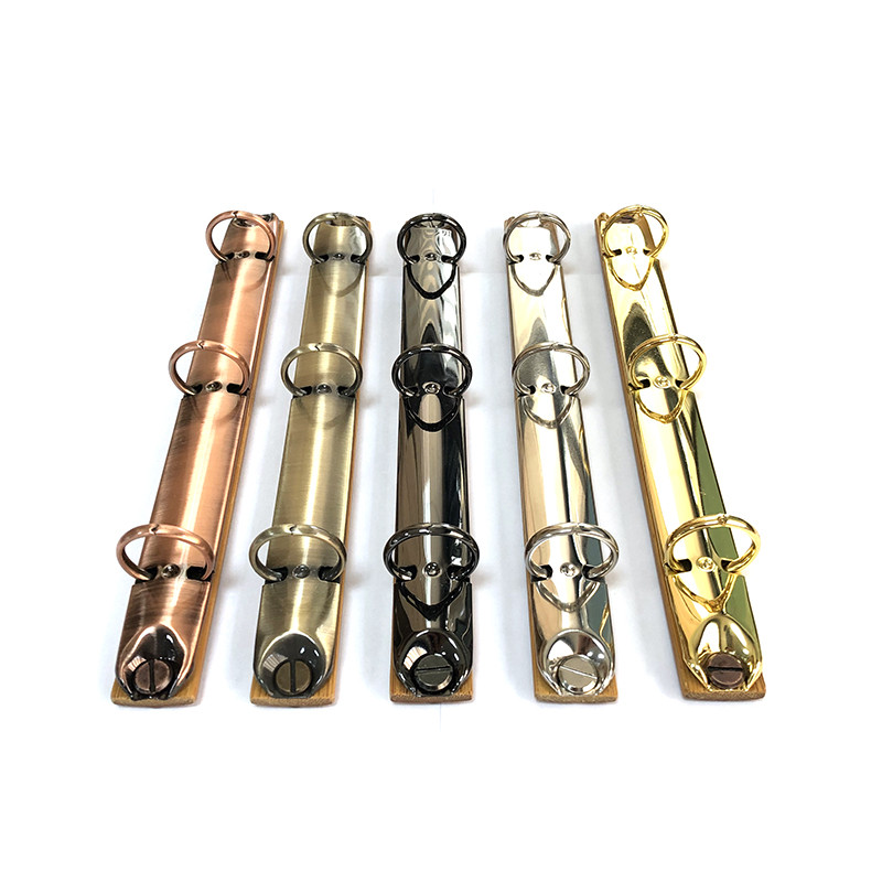 

205 Metal Ring Binder Clips with Bamboo Back Panel 3 Detachable Buckle Loose-leaf Binding Strip for Data Book Album Notebook
