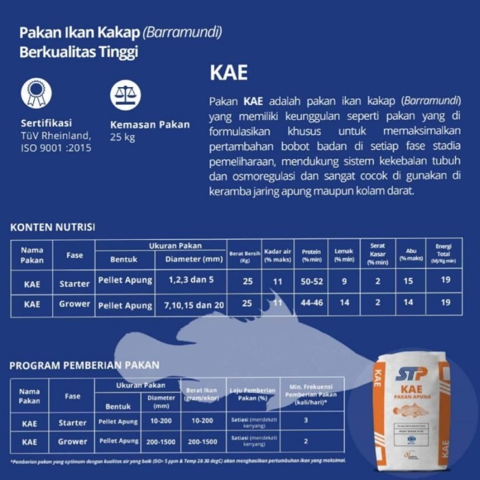 

READY STOCK!!! Pakan STP KAE (Repack 1Kg) - 5mm