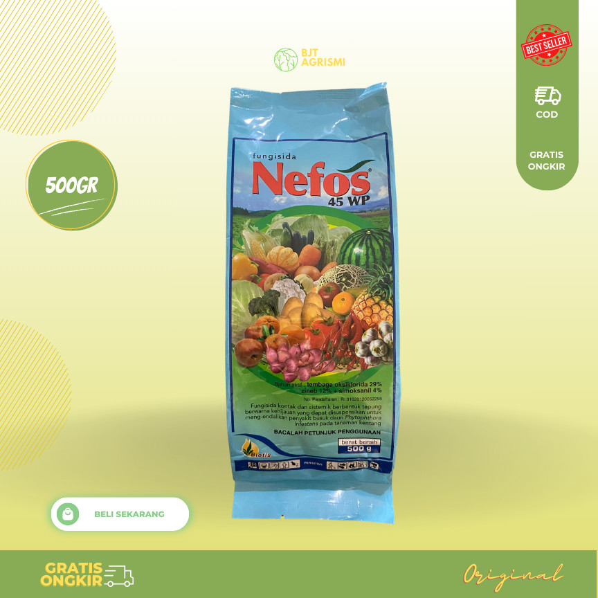 NEFOS 45WP 500gr Fungisida Sistemik Tembaga oksiklorida 29% + zineb 12% + simoksanil 4% Pengendali P