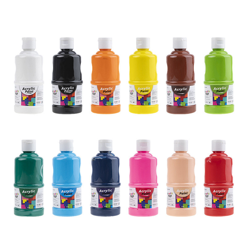 

250/500ml Acrylic Paint Set Bottle Professional Art Hand Painting Fabric Paint Pigments DIY Graffiti Drawin School Supplies