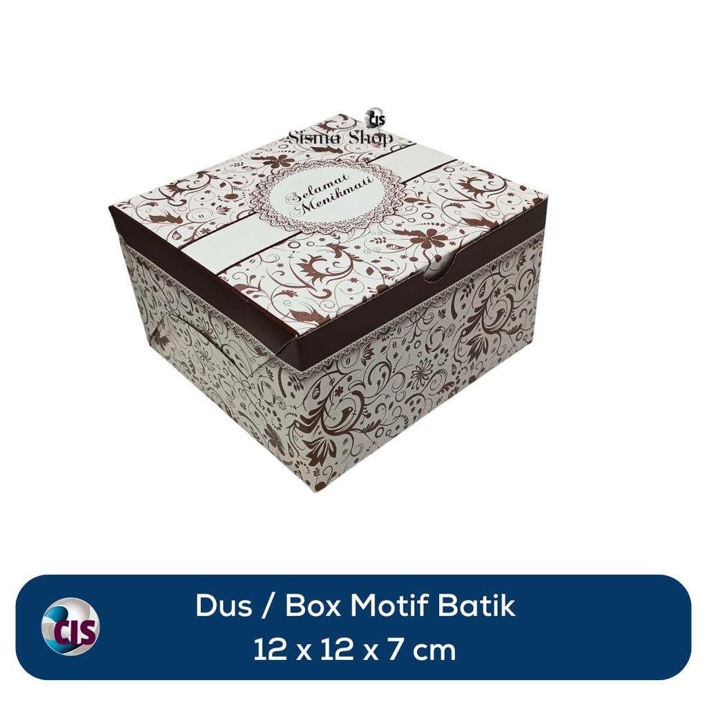 

Dus Kue 12 x 12 cm / Dus Batik Coklat / Box Kue 12 x 12 cm