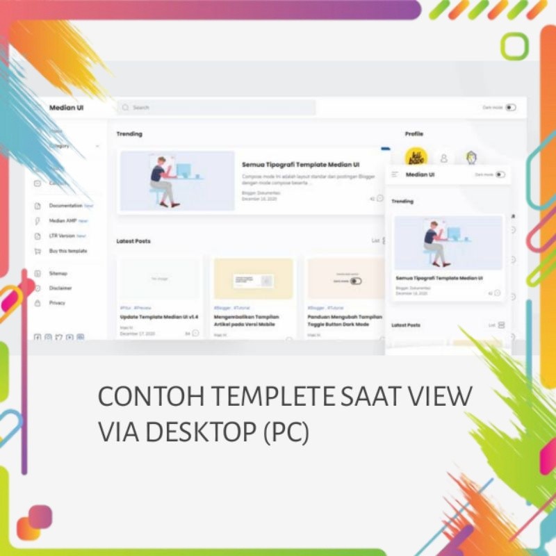 Beli 1 Gratis 1 Templete Blog Median UI Original Terbaru