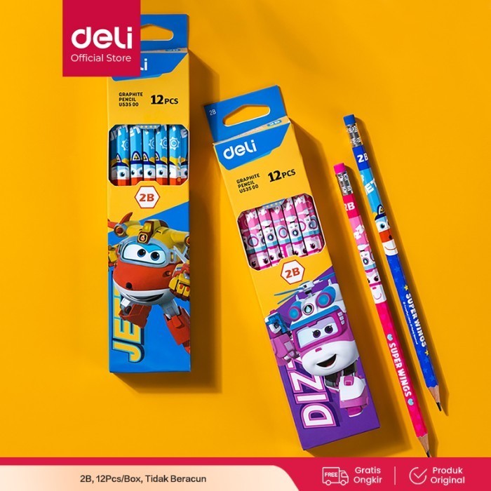 

Deli Graphite Pensil 2B Karakter Super Wings(random) 12pcs/Box EU53500