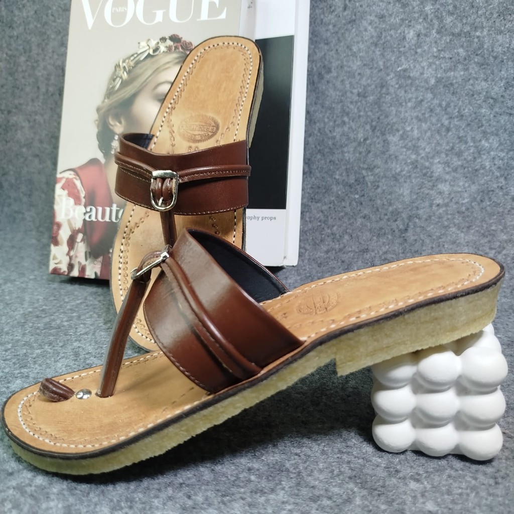 Sandal Jepit Tarumpah Kulit Asli Karet Mentah Pria & Wanita Kasual