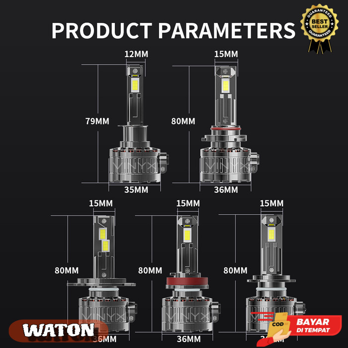 Cod Lampu Utama Mobil LED Vinyx V5 Foglamp 55 Watt H1 H3 H4 H7 H11 HB3 HB4 - Vinyx V5, H11