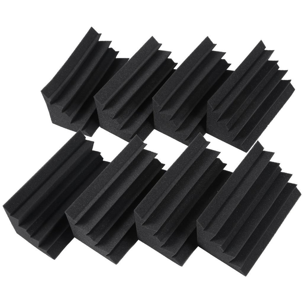 New 8 Pack of 4.6 in X 4.6 in X 9.5 in Black Soundproofing Insulation Bass Trap Acoustic Wall Foam P