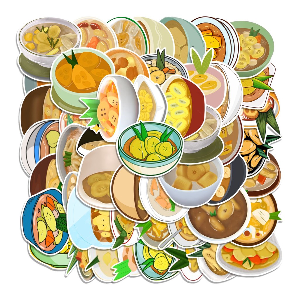 

COD 50 Pcs Stiker KOLAK PISANG CARTOON Lucu Anti Air Untuk Dekorasi Notebook Sepeda Skateboard Handphone