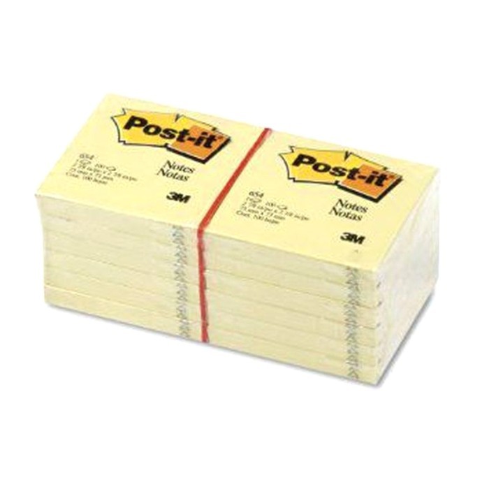 

Post it 3m 654 Yellow isi 12 pad