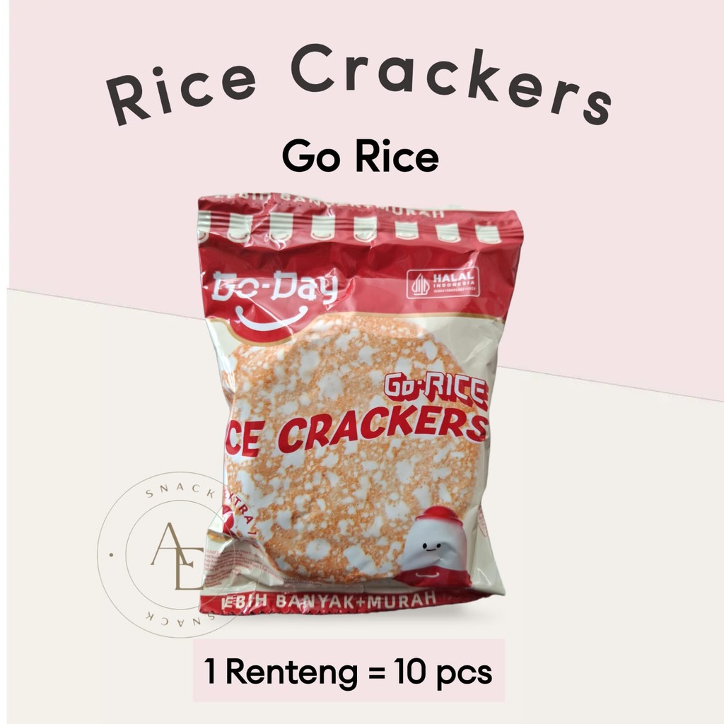 

Biscuit Beras Rice Crackers Go Rice Renceng isi 10 pcs X 16,5 gram