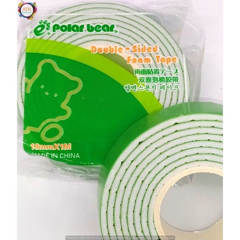 

Double Sided Foam Tape Polar Bear SP016 18 mm x 1 m Eceran