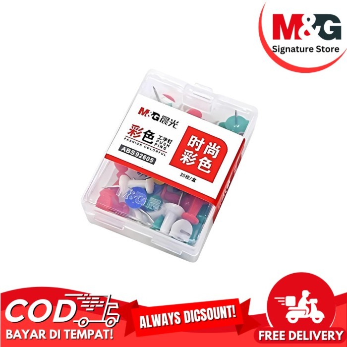 

Push Pin M&G ABS92605 Jarum Tekan Paku Pin Warna Warni - ABS92605