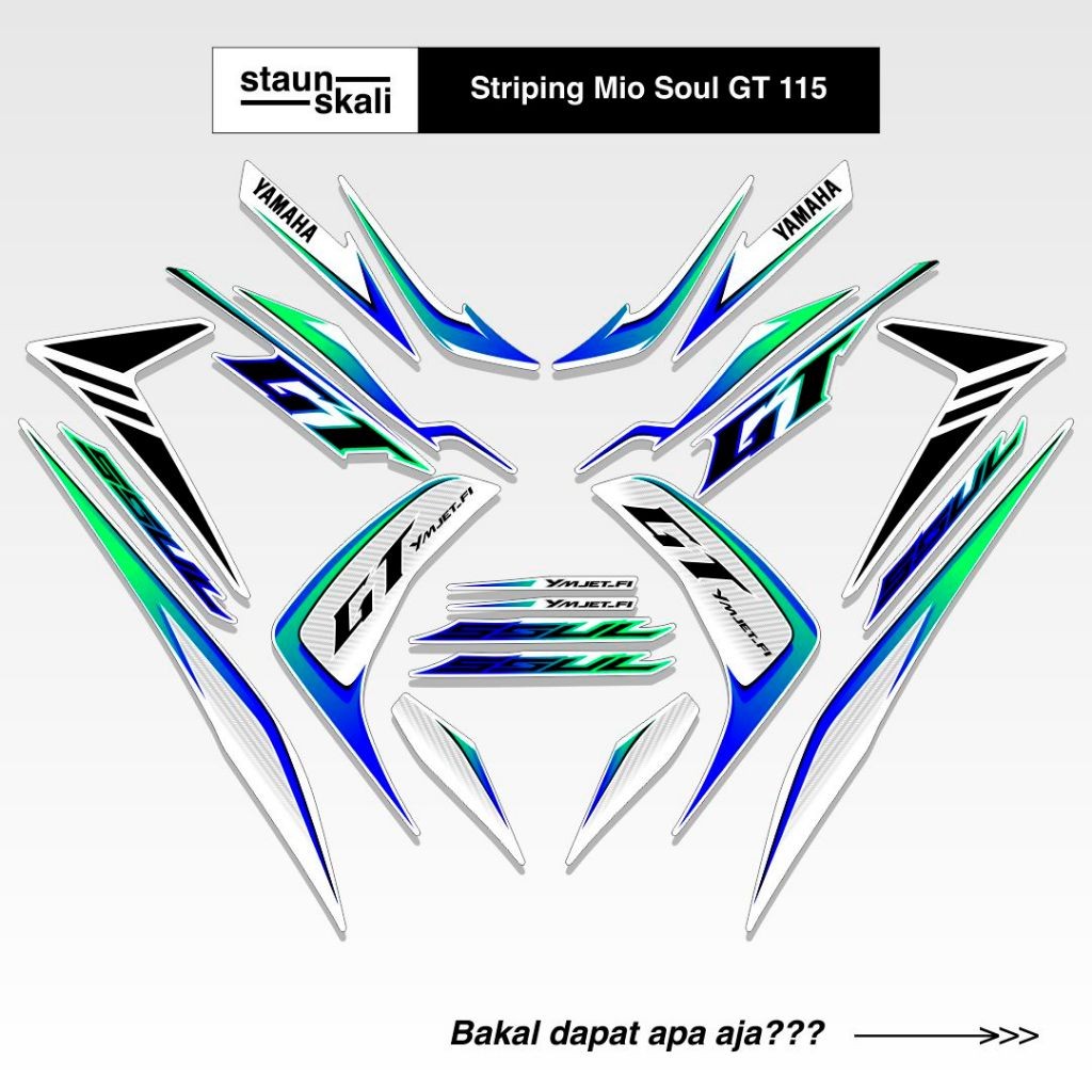 Striping Mio Soul GT 115 Variasi (9) Original Ori Api Hotwheels Medusa Body Set 2012 2013 2014 2015 