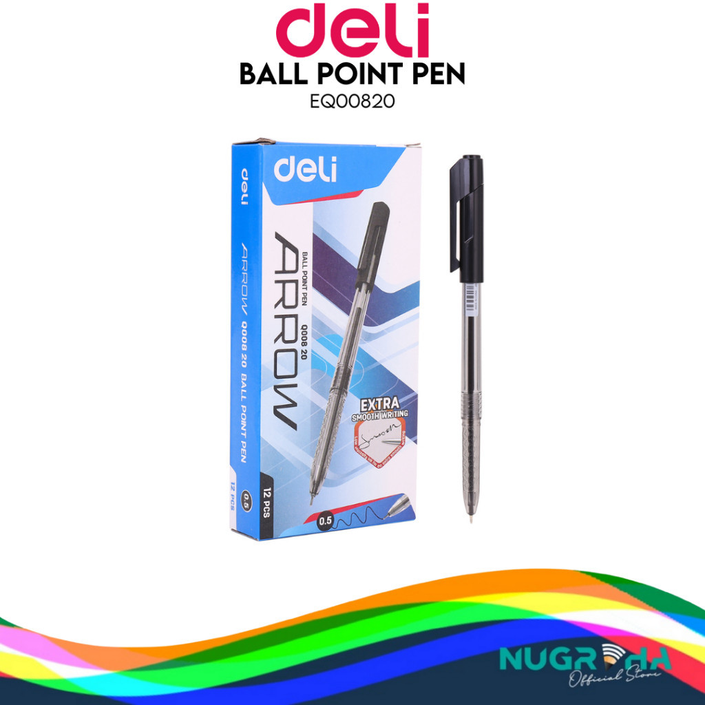 

Bobomart Deli EQ00820 Pena Pen Pulpen Ballpoint Tinta Hitam 0.5 mm