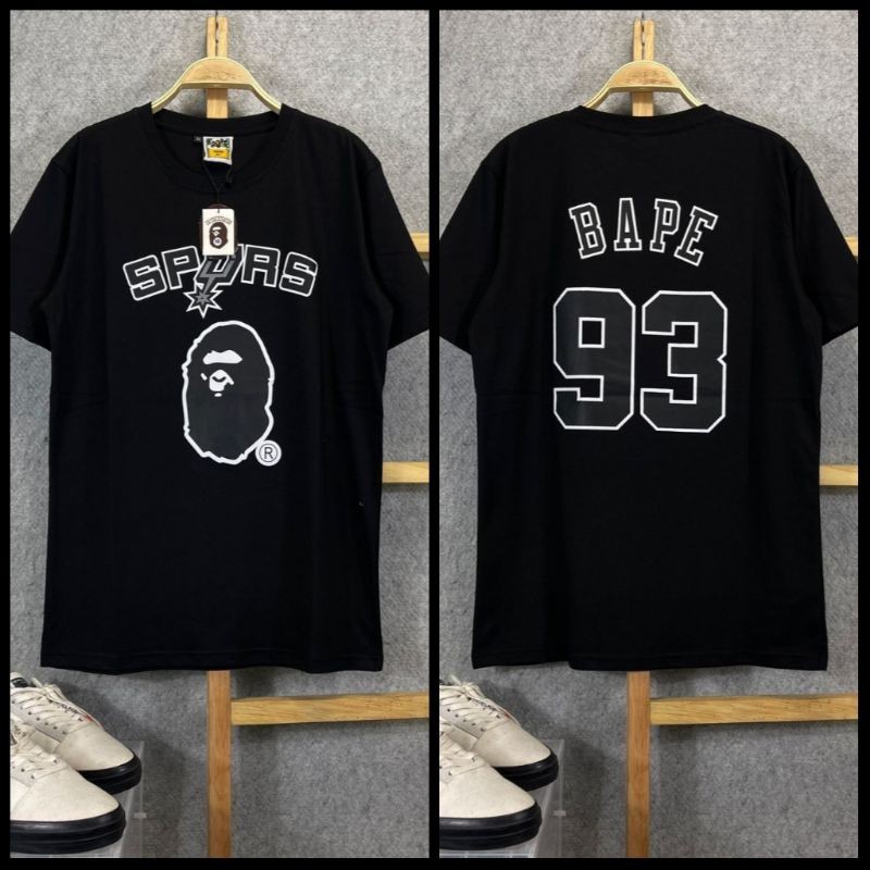 Kaos Bape SHARK T-SHIRT Short Sleeve BAPE T-SHIRT Men FULL TAG T-SHIRT DISTRO Men T-SHIRT NBA LAKERS
