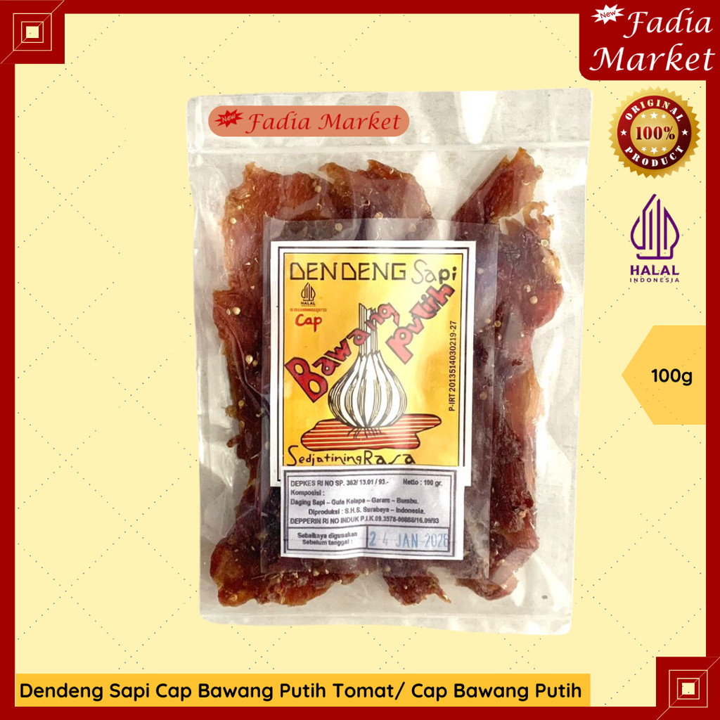 

Dendeng Sapi Cap Bawang Putih atau Cap Bawang Putih Tomat (1 Pabrik) 100g