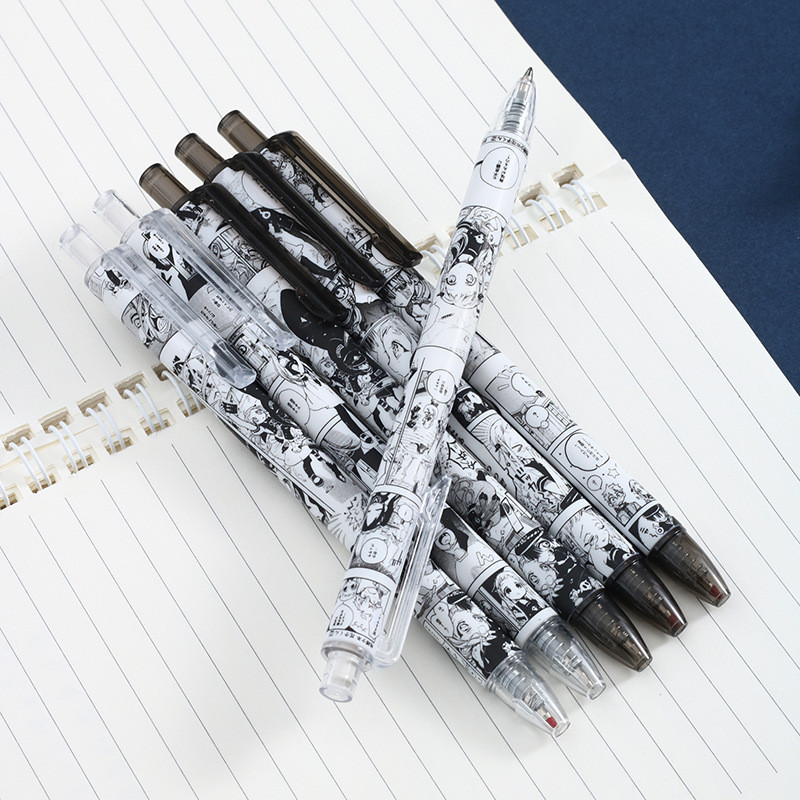 

6Pcs/set Korean Cute Gel Pens Kawaii Press Ballpoint Pen Stationery Anime Stationery Office School Writing Supplies cute pen