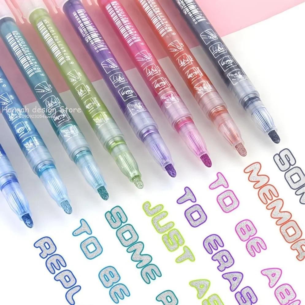 

Double Line Outline Art Pen Marker Pen For Students DIY Graffiti Highlighter Scrapbook Bullet Diary Poster Card Art Drawing