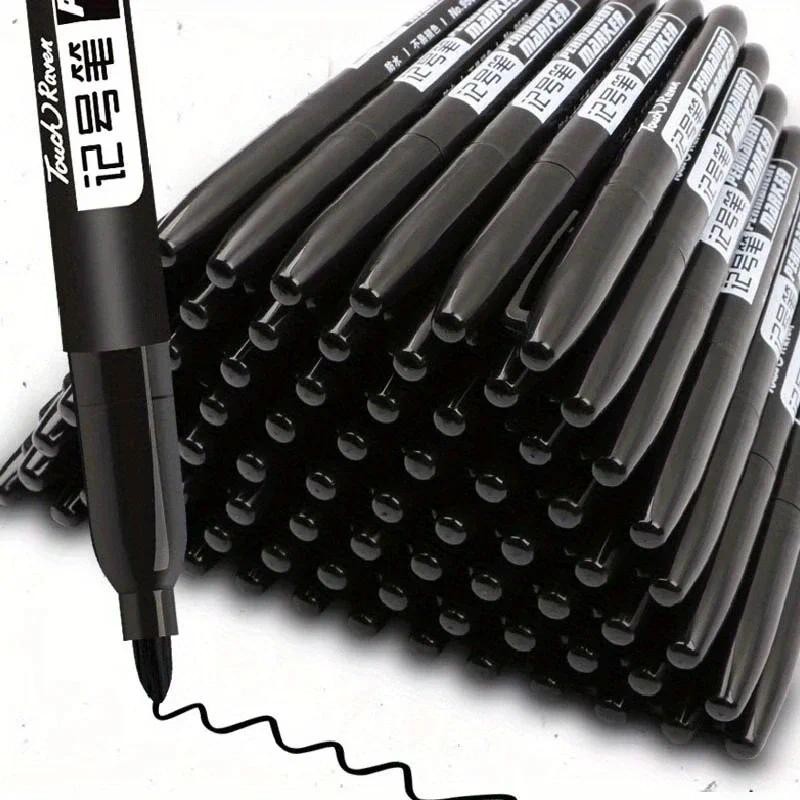 

6 Pcs/Set Permanent Art Marker Pen Fine Point Waterproof Ink Thin Nib Crude Nib Black Blue Red Ink 1.5mm Fine Color Marker Pens