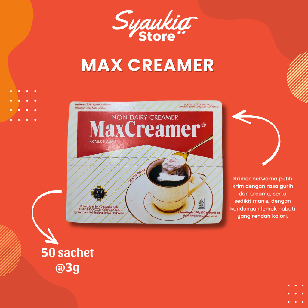 

INDOCAFE MAX CREAMER Saset isi 3 gram x 50 saset Syaukia Store