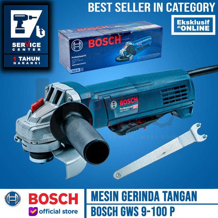 Bosch Mesin Gerinda Tangan GWS 9-100 P 4 Inch Angle Grinder GWS9-100P