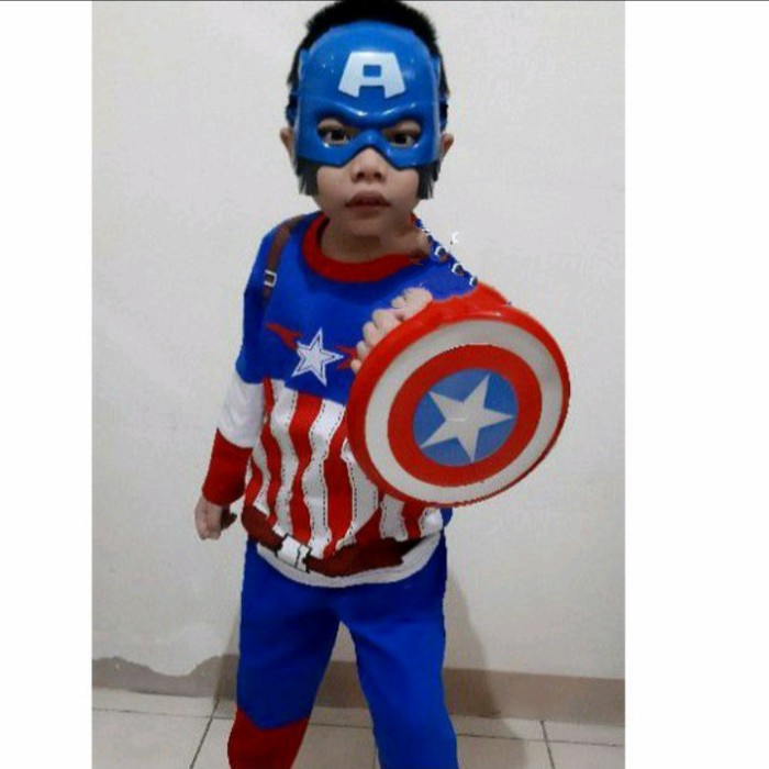 Baju Anak Laki Kapten Amerika 2-3thn / Kostum Anak Capten Amerika /