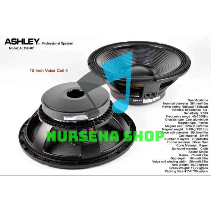 Speaker ashley 15 inch AL15G401 seri diatas 15V400 AL 15G401/Ashley