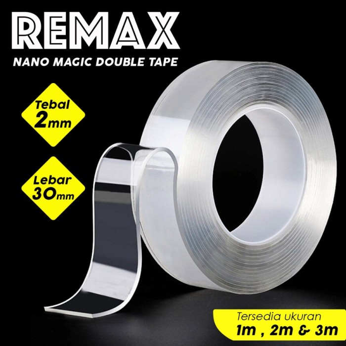 

Double Tape Nano Magic Remax / Nano Double Tape / Magic Nano Tape - 3 Meter bening