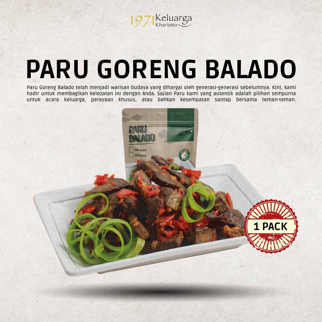 

Paru Goreng Balado Khas Keluarga Kharisma / 200 gram / Siap Makan / Instant / 100% Halal