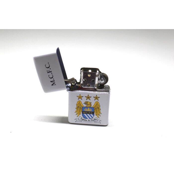 Korek Api Minyak Motif Club Sepak Bola Manchester City/Mancis Unik Motif Manchester City-Putih pz st